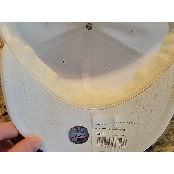 Houston Astros hat cap New Era 59Fifty Fitted Size 7 MLB Baseball White - Picture 10 of 13